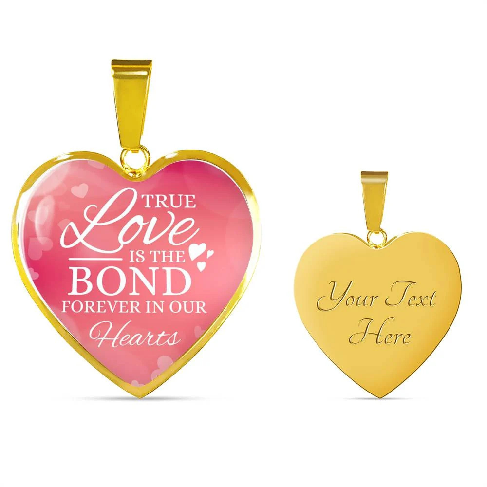 Tue Love Is Forever In Our Hearts Necklace Personalized Engraved Gold Heart Nec